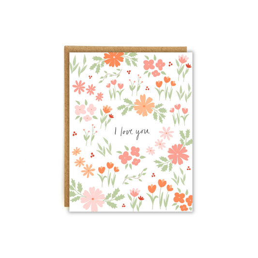 floral springs with the text "I love you"