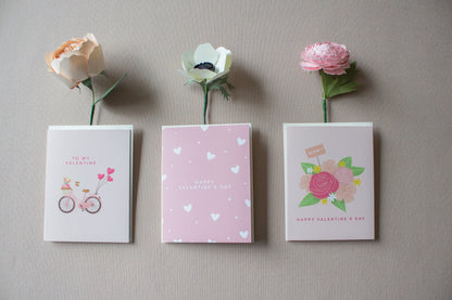 To my Valentine Bike card + Your choice of Paper Flower Valentine’s Gift Bundle